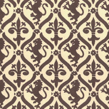 Brown Griffin and Lily Print Italian Paper ~ Carta Varese Italy